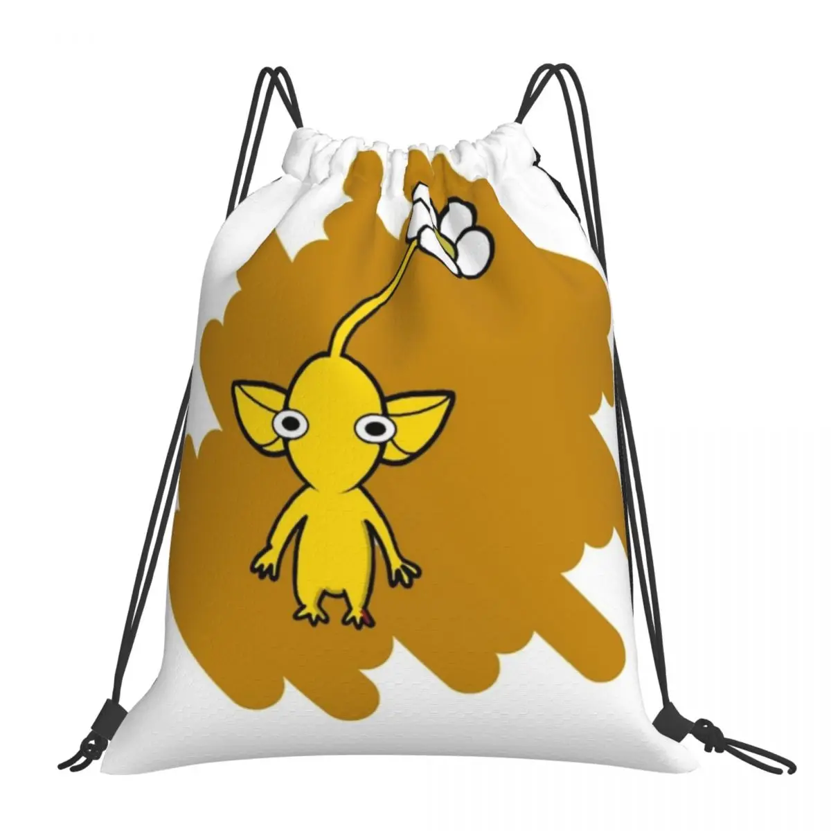 

Pikmin Yellow Scribble Design Backpacks Casual Portable Drawstring Bags Drawstring Bundle Pocket Storage Bag Book Bags Man Woman