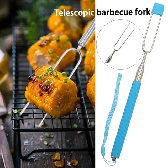 Barbecue Villa Teleszkópos Anti-Scald Szilikon Fogantyú Újrahasznosítható Bbq Szerszám U Alakú Rozsdamentes Acél Grillezés Pörkölő