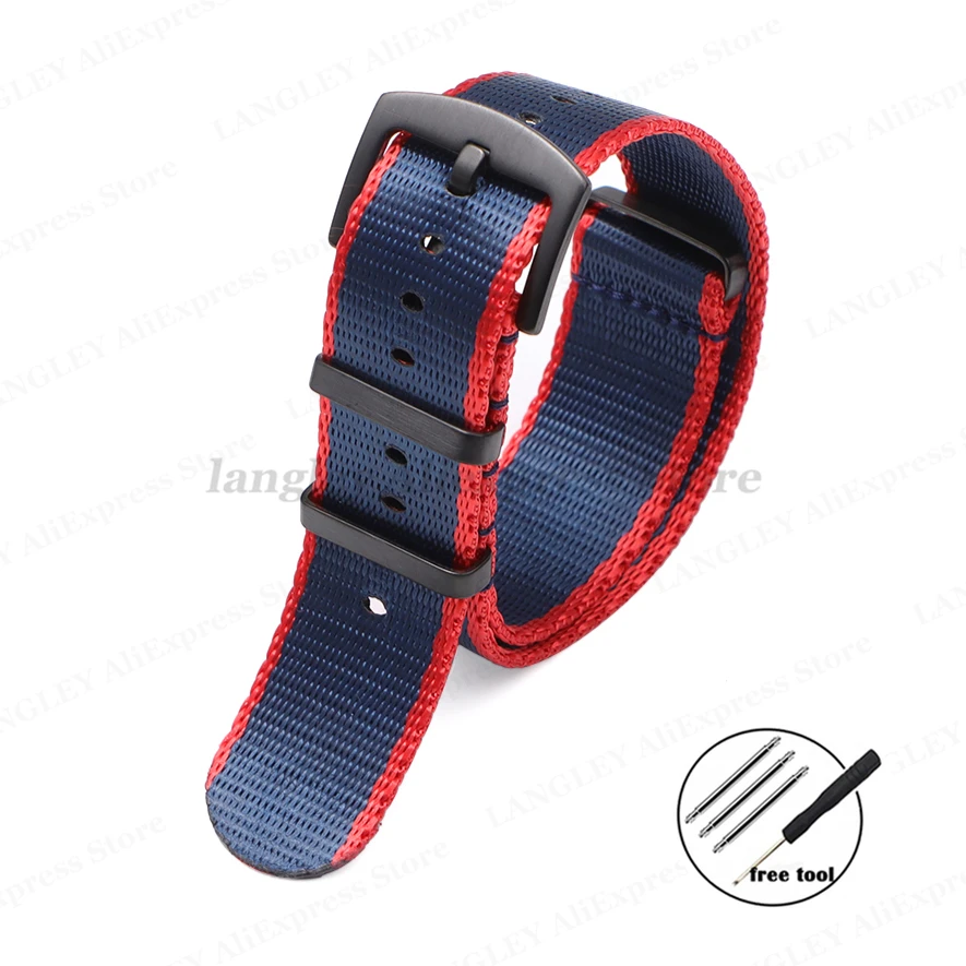 Premium Nylon Watch Strap with Black Ring Buckle - Universal Sports Band