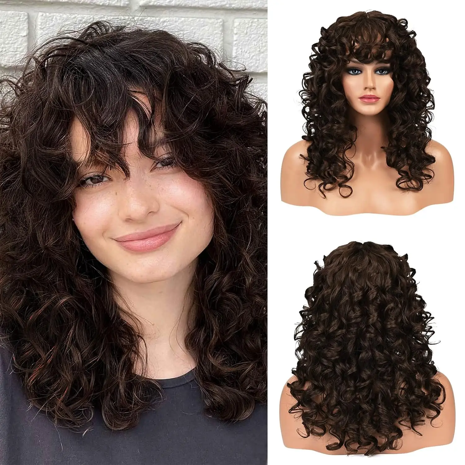 Beautiful Fringe Curly Wig Photo Photography Beautiful Fringe Curly Wig Photo Photography