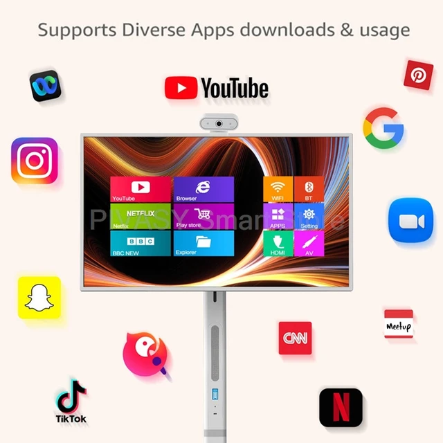 Mobile 27 pollici Alimentazione a batteria Android 13 Smart TV Girevole Touch Screen Tablet mobile Portatile Wireless Casting Tiktok Video 3