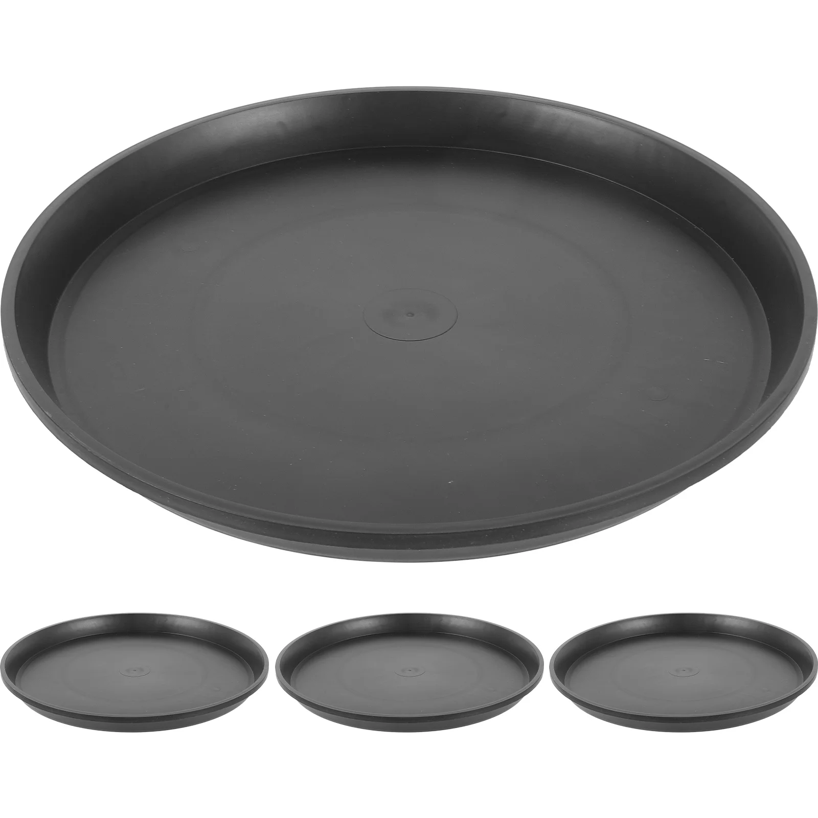 

4 Pcs Round Shaped Plant Saucer Saucers Flower Pot Trays Plate Indoor Pots Chassis Flowerpot Plastic Accessories