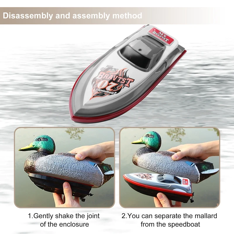 V201 RC Boat RC Duck Boat 2.4Ghz Hunting Motion Remote Control Duck Boat Waterproof for Swimming Pool Pond Garden Decor 5