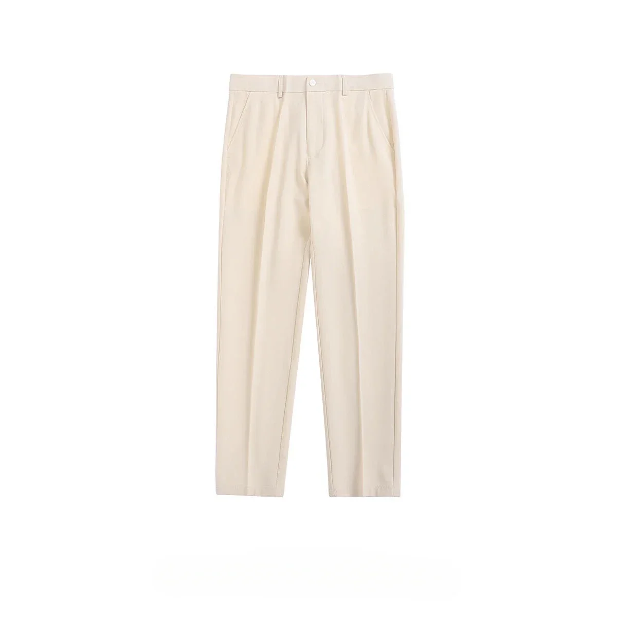 thumbnail image 1 of pantalones de traje para hombre, holgados, fluidos, de seda helada, rectos, drapeados, marrones, para trabajo, para oficina, elegantes, a la moda, 1 of 5