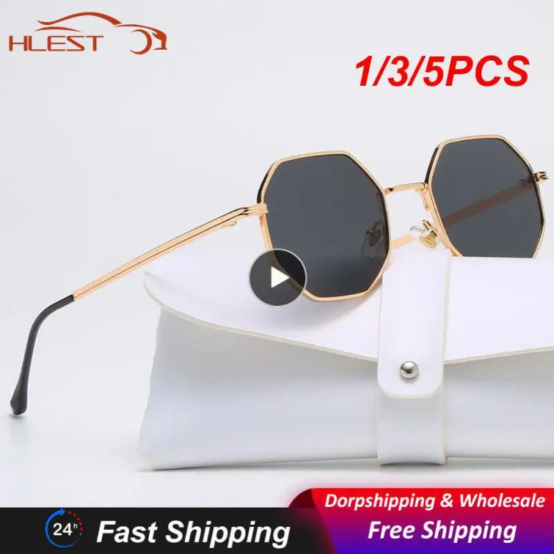 

1/3/5PCS Small Square Sunglasses for Men Women Polygon Mirrored Lens Sun Glasses Driving Eyewear Fashion Metal Frame Glasses