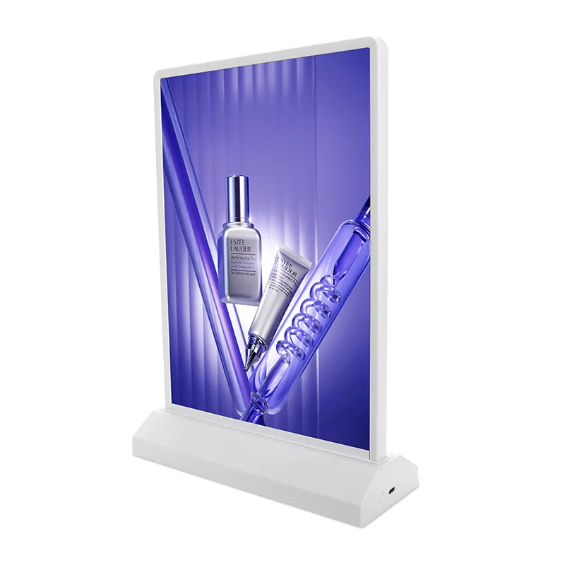 Rechargeable desktop LED advertising light box A4 vertical LED indoor milk tea shop dining bar ordering display light box