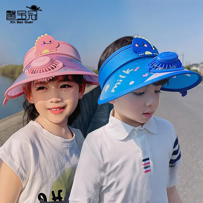 

Sun Visor Hats with Fan USB Charging Boys Girls Caps Large Area UV Protection Caps for Kids Adjustable Elastic Buckle ST1071