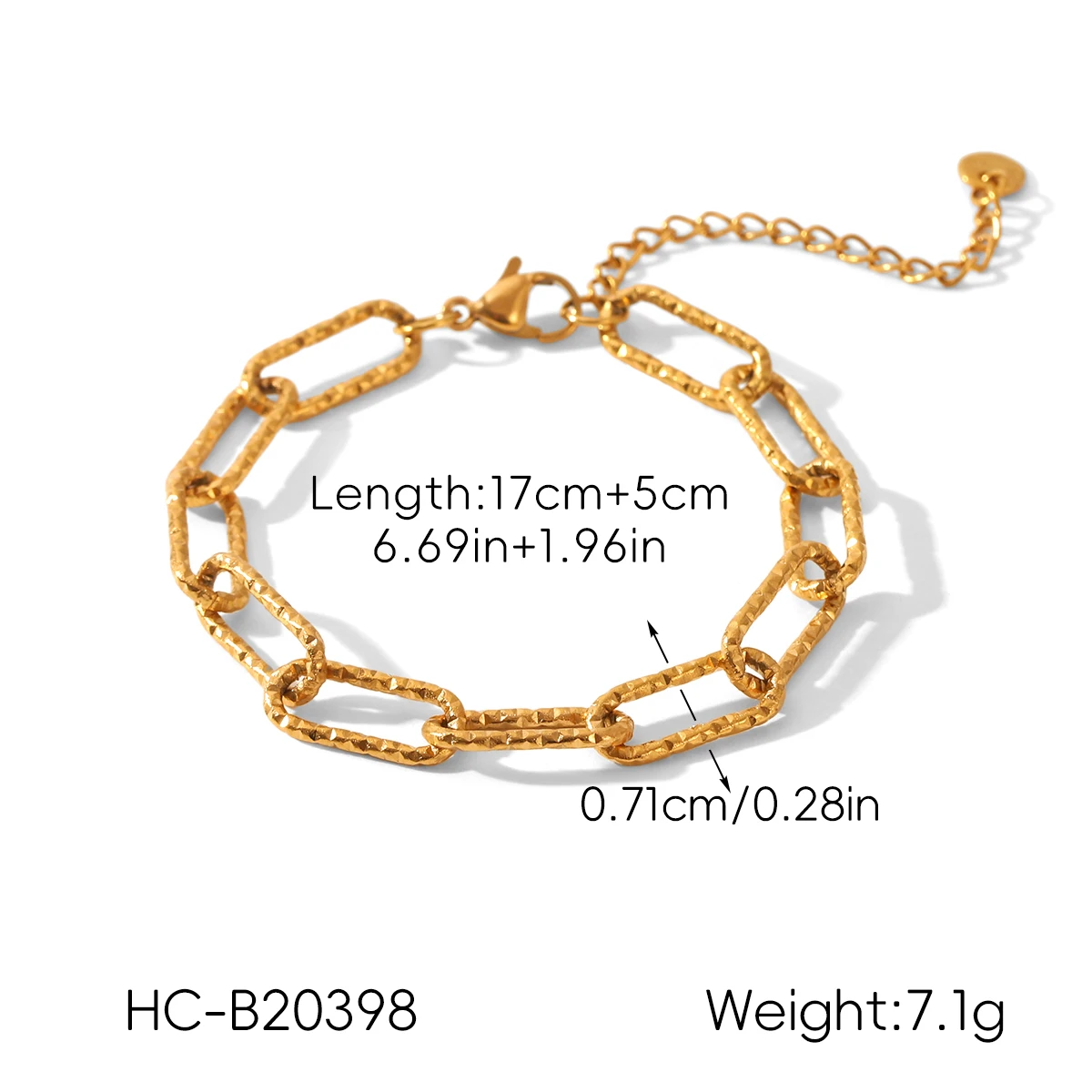Neutrales Edelstahl-Armband- und Halsketten-Set, personalisiertes Hammermuster-Accessoire, 18 Karat vergoldet, wasserfester Schmuck, Geschenk – Detail 3