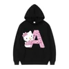 2025 Black Hello Kitty Letter A-Z Woman and Men Long-sleeved Hoodies Sanrio Hoodies Clothes Cartoon Clothes Kawaii Birthday Gift 1