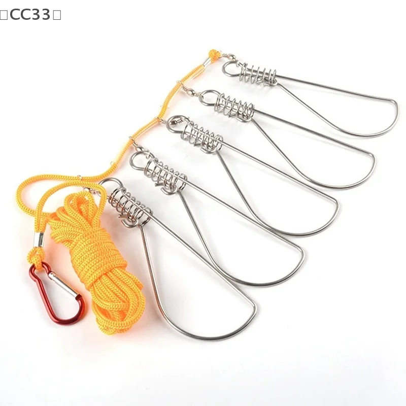 〔CC33〕3.5 M Fishing Rope Stainless Steel River Fish Lock Buckle Outdoor ...
