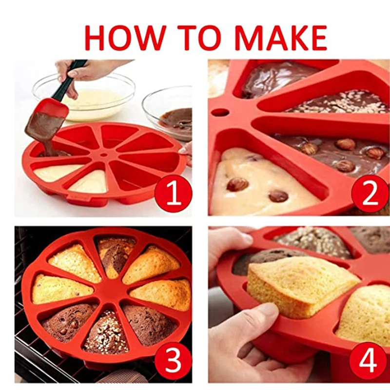 8 Cavity Silicone Baking Cake Mold DIY Baking Pastry Scone Pans Tools  Microwave Bakeware Molds Kitchen Baking Triangle Gadgets - AliExpress