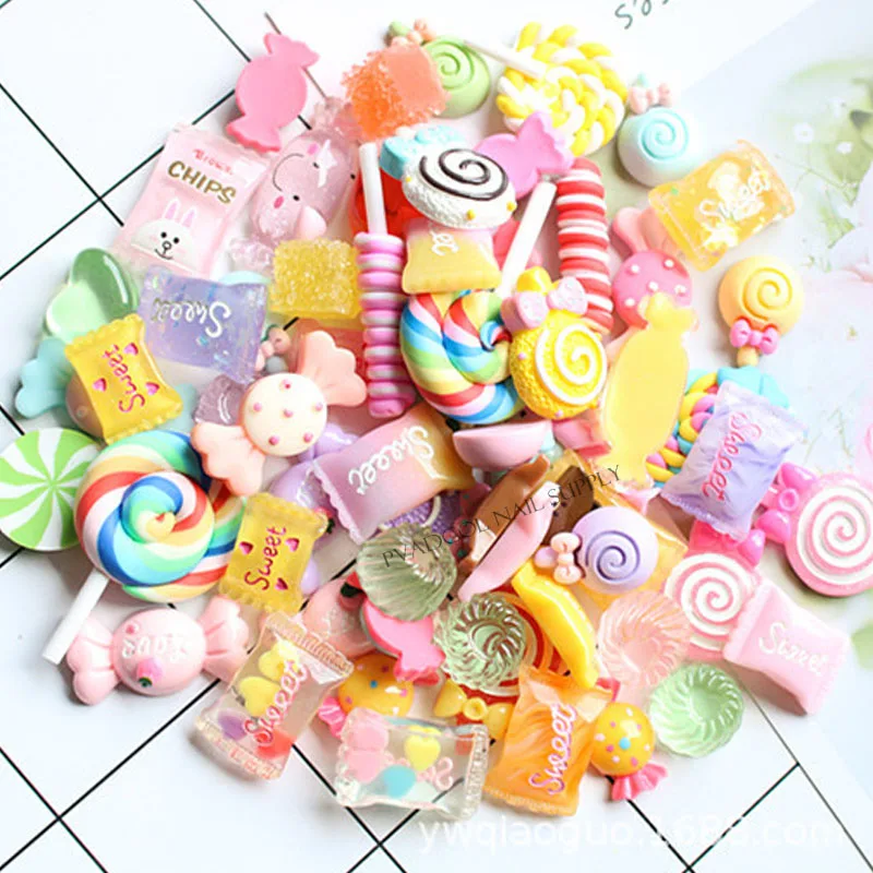  editTime 100PCS Colorful Sweet Cute Nail Art Charms