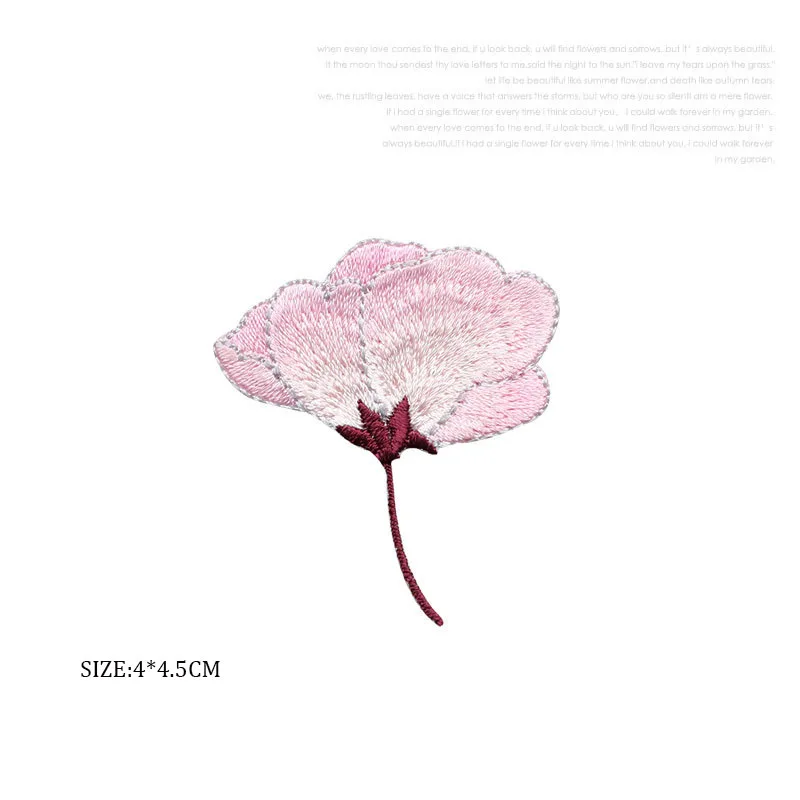 Begonia Blumen bügeln auf Aufnäher, Dekoration im Retro-Stil, Schmelz klebstoff zur Reparatur kleiner Mängel in Kleidung, 4 Stück – Detail 17
