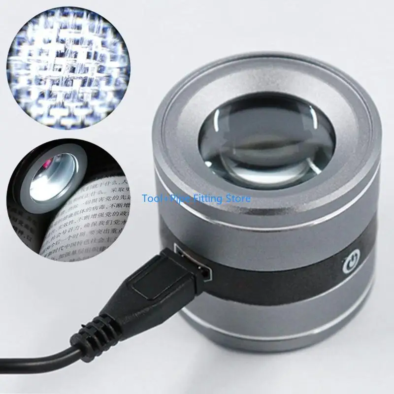 F92B 스케일 LED UV LIGHT 10X HANDHELD FULL METAL LOUT SHINIFIER가있는 확대 유리