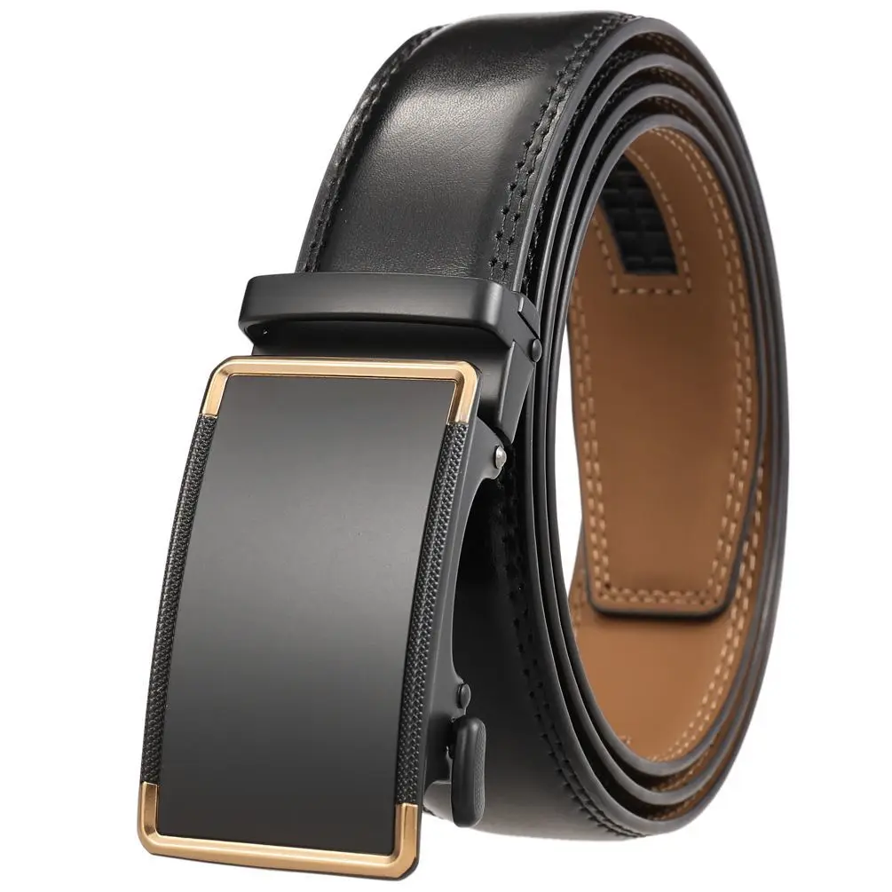 2023 Autumn Genuine Leather Men Automatic Buckle Belt 3.5cm Korean Edition Business Leisure Minimalist Designer Men's Pant Belt