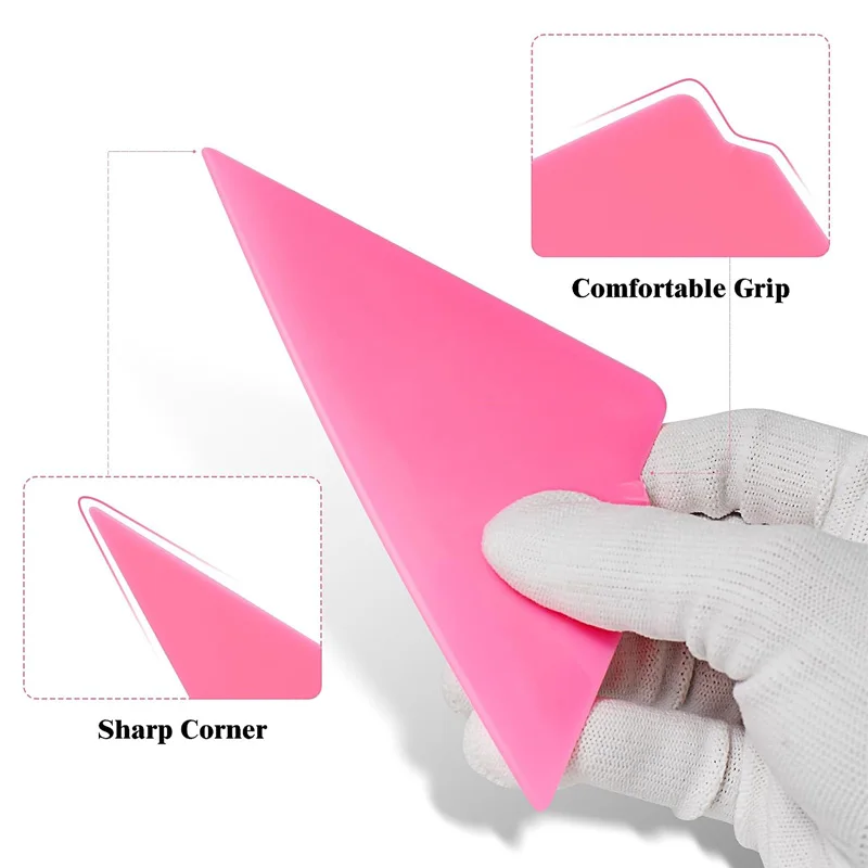 3 Hardness Car Corner Triangle Squeegee Window Tint Kit Plastic Card Scraper Tight Spaces Wrap Vinyl Curves Slot Tint Tool