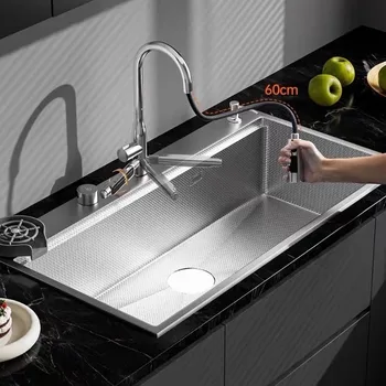 อ่างล้างจานเดี่ยวขนาดใหญ่ ผลิตจากสแตนเลส SUS304 หนาพิเศษ สำหรับห้องครัว 2