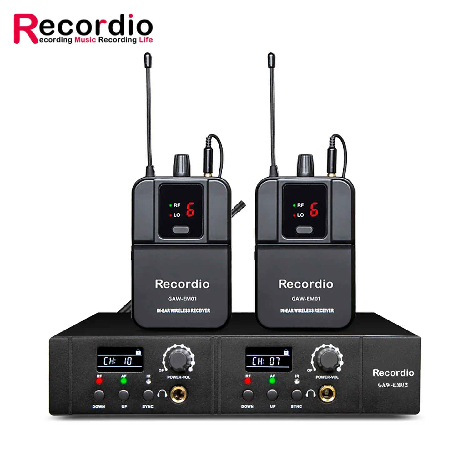 GAW-EM02 Professional Stage Wireless Listening Into The Ear Listening System Performance Monitor Headphone System