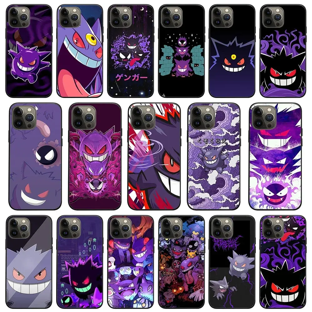 Wk-52 Pokemon Gengar Custodia Morbida Per Iphone X Xs 7 8 11 12 14 Mini Pro Max Plus