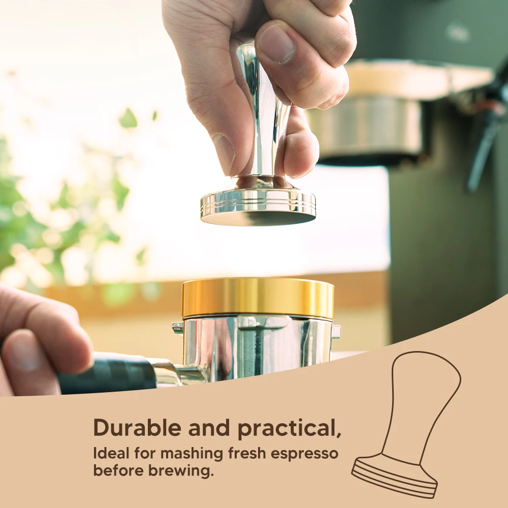 51mm Espresso Coffee Tamper - Aluminum Dosing Ring...