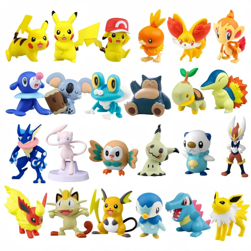 

Pokemon Pikachu Mew Greninja Eevee Mini Action Figures Pokemon Hand Model Decoration Ornament Toy Children's Christmas Gifts