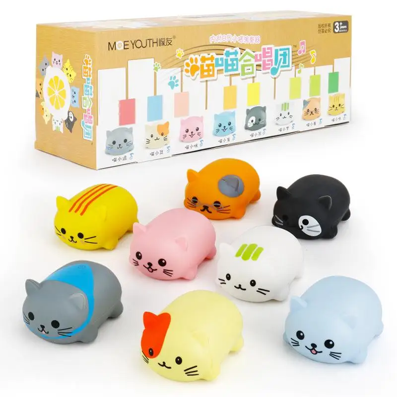 Japanese Style Creative Cat Chorus Decompression Music Toy Children Girls Birthday Gift Mini Portable Musical Instrument