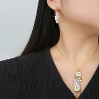 Ensemble de bijoux religieux San Judas pour femme, collier et boucles d'oreilles simples pour fille, fête de mariage, cadeau de bijoux en cone contre-indiqué, 3 pièces 6