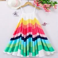 Robe de princesse imprimée à bretelles pour filles, costume de fête d'anniversaire, décontracté, cool, respirant, mignon, initié, été, 03 1