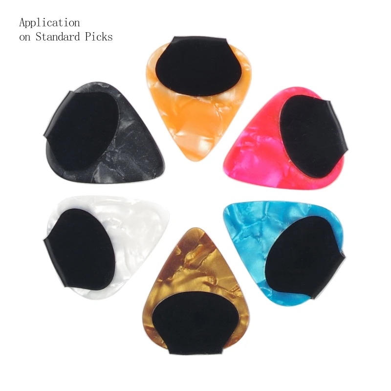 10x Guitar Pick Grips Large Area Durable Reusable Stick On Grip for