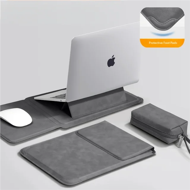 Laptop Sleeve Case 13 14 15 15.6 16Inch For Huawei HP DELL Bag For Macbook Air Pro 13 13.6 M4 Notebook Case with stand Men Women