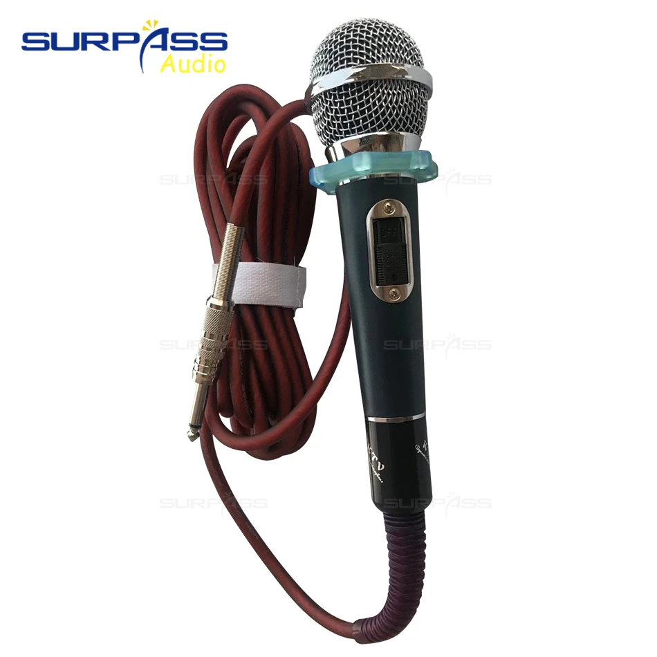 Burlas Fantasía Polo Enchufe Universal tradicional 6,3 configurar 5 metros micrófono con cable  portátil KTV Karaoke grabación azul púrpura plata|micrófonos| - AliExpress