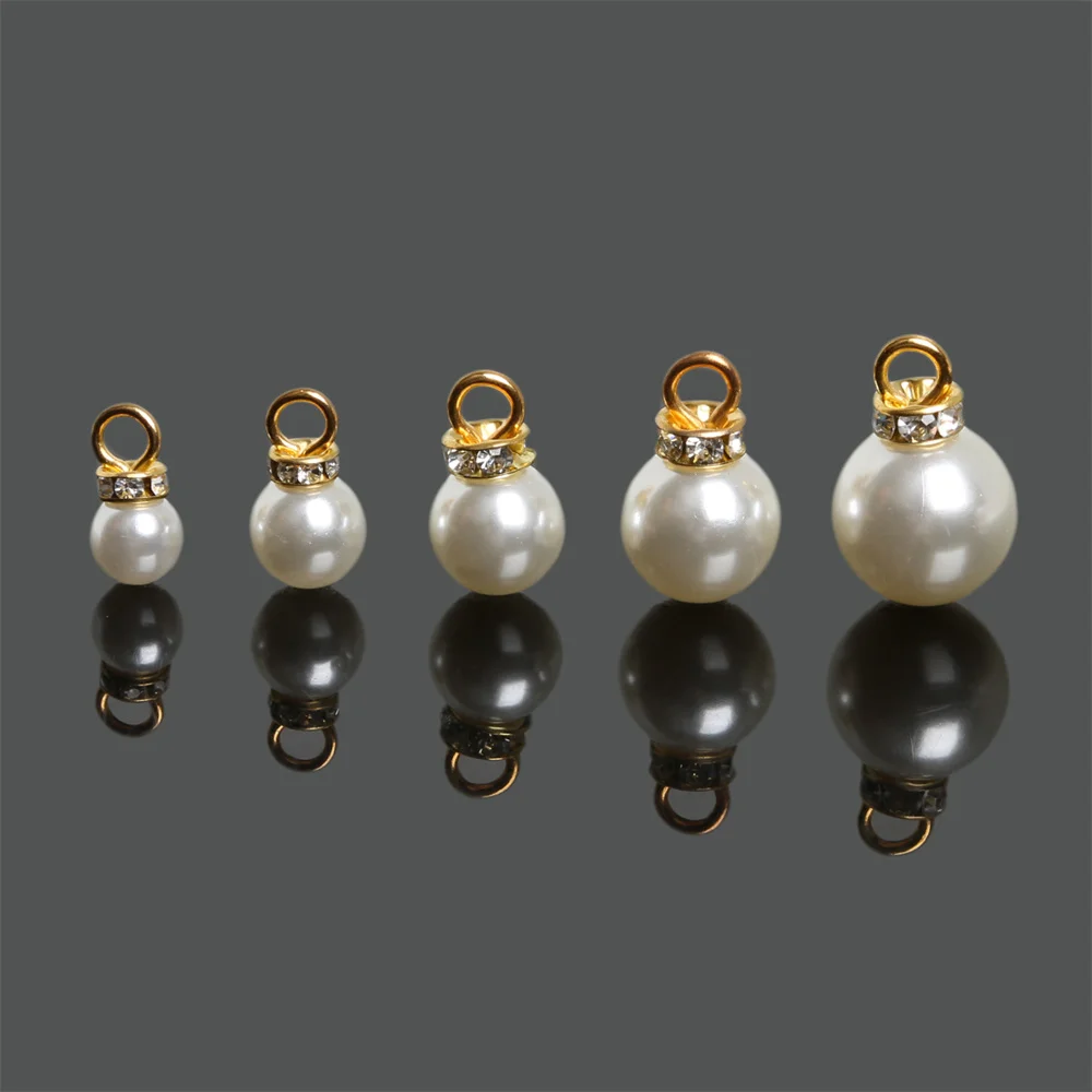 

10Pcs Jewelry Making Charms Bags Pendants Crafts Rhinestone Drop Clothing Diy Earrings Necklace ABS Pearl Findings Bracelets