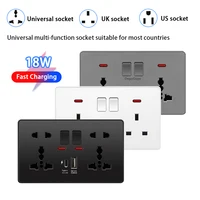 18W Type-C Plug Quick Charging Universal 5-pin Dual Power Socket,UK Standard 13A Wall Socket with DC 5V 3.1A Type-c USB Charger - Image 4