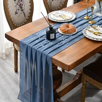 Long Chiffon Table Runner Haze blue For Wedding Party Christmas Banquets Bridal Home Table Arches Cake Table Decoration 73x305c 2