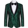 Men's Suits Blazer Green Red Silver Color Paisley Luxury Wedding Prom Business Banquet Suit Coat Men Clothing Jacket 1