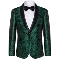 Men's Suits Blazer Green Red Silver Color Paisley Luxury Wedding Prom Business Banquet Suit Coat Men Clothing Jacket 1