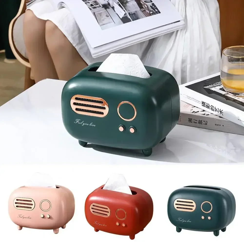 

Opening Room for Box Holder Living Dispenser Tissue Napkin Radio Non-slip Dustproof Electroplating Large Retro Wide Capacity