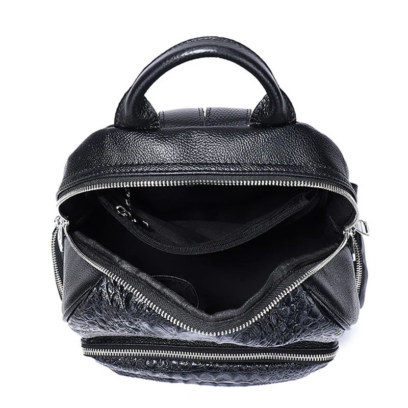 Top Genuine Leather Backpacks Alligator Pattern Women's Backpacks Shoulder bags Cowhide Embossing Ladies School Backpack 2024 6