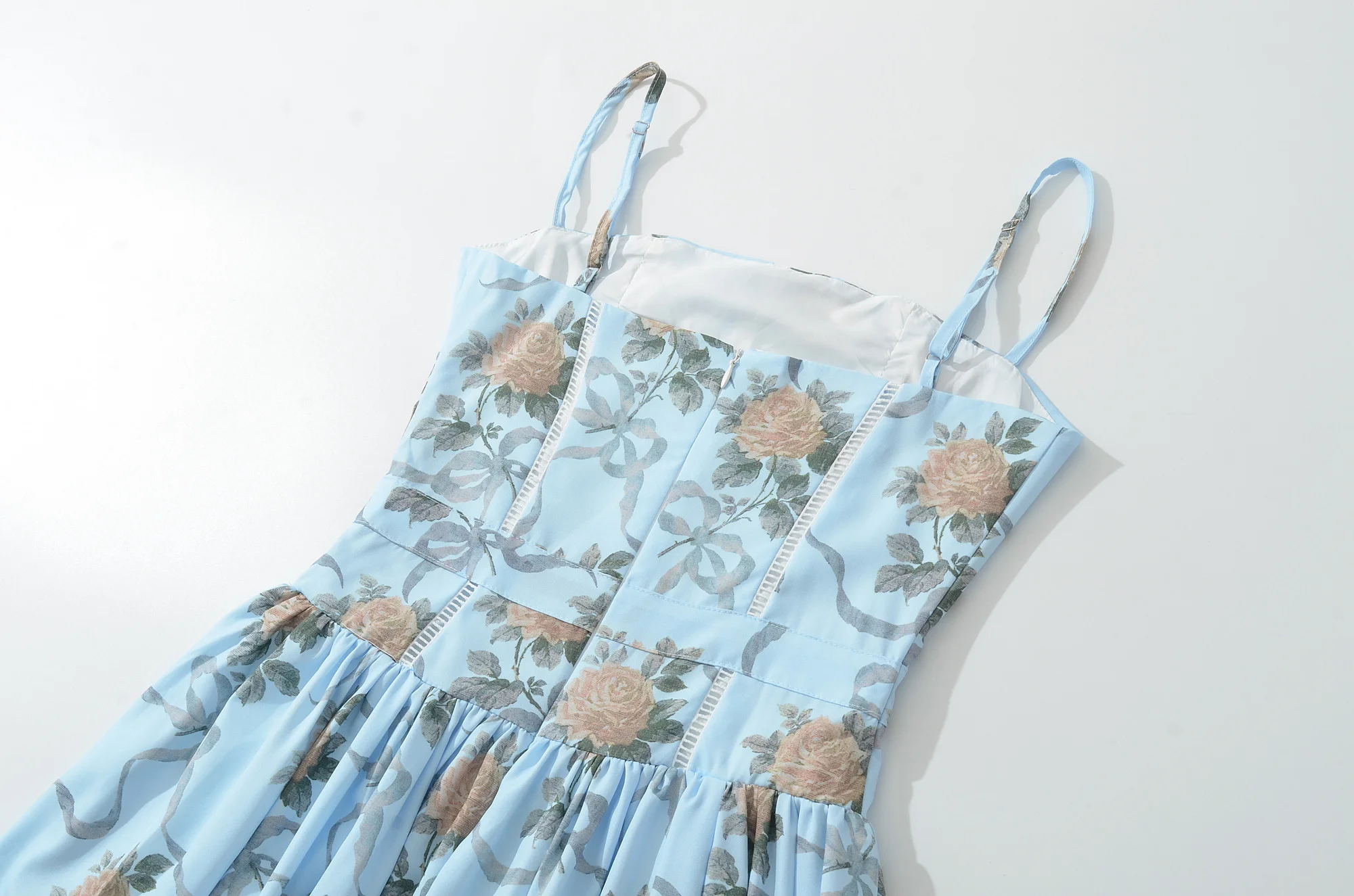 YENKYE Lace Trim Floral Print Sexy Sling Dress Women Elegant A-line Midi Summer Vacation Party Dresses New 2026 Clothes