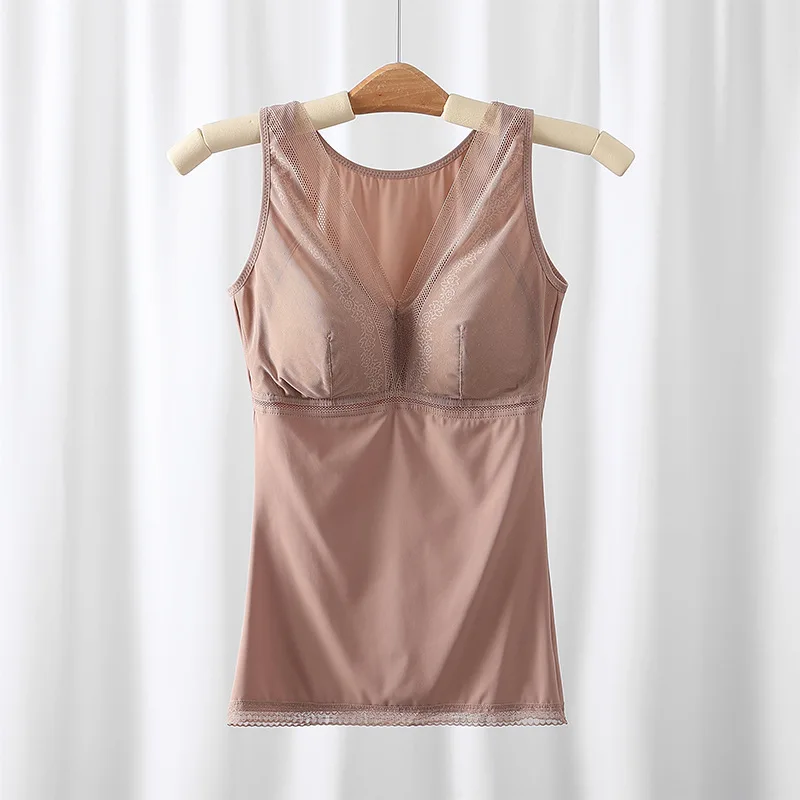 여성용 얇은 약간 타이트한 내장 브래지어 하단 보정속옷, 배 조절 슬리밍 속옷, 큰 사이즈 체형 의류 