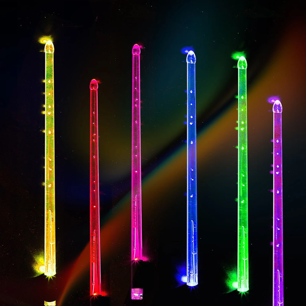 LED Light Up Drumsticks 15 Color Changing Plastic Drum Sticks LED Light Up Drum Sticks Rechargeable Professional Cool Drumsticks