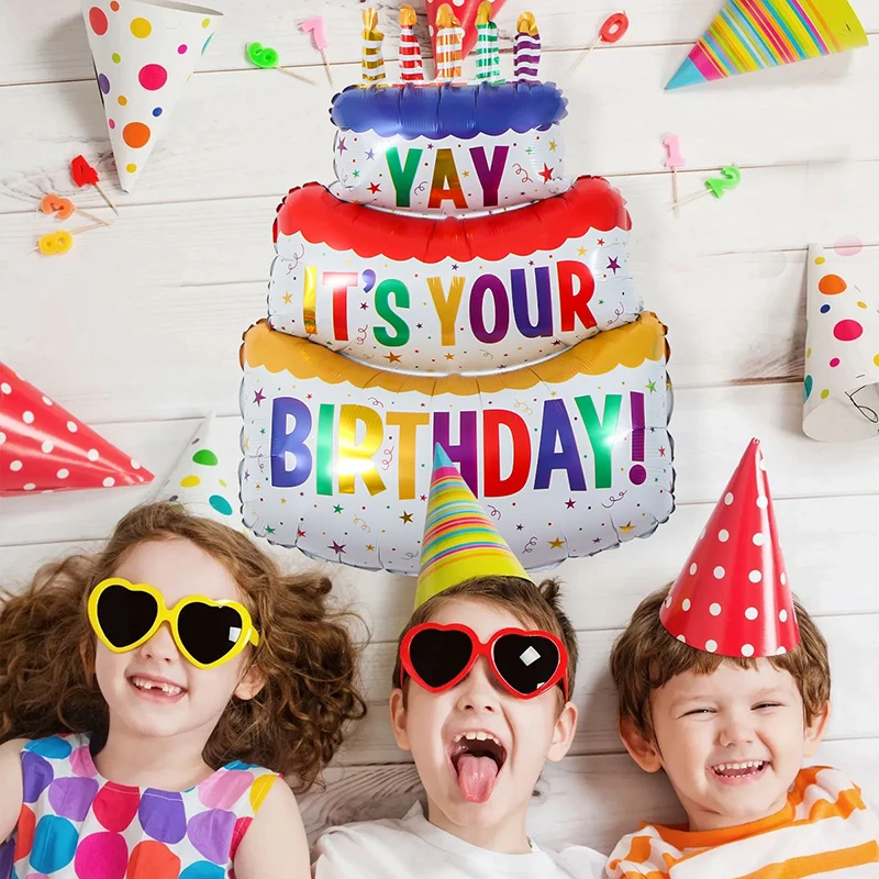 

Большой фольгированные шары для торта ко дню рождения 3-слойная Свеча для торта, фотореквизит для украшения вечеринки в честь Дня рождения, 1 шт.