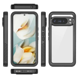 Waterproof Heavy Duty Rugged Shockproof Case with Screen Protector - Goolge Pixel 8 Pro (Black)