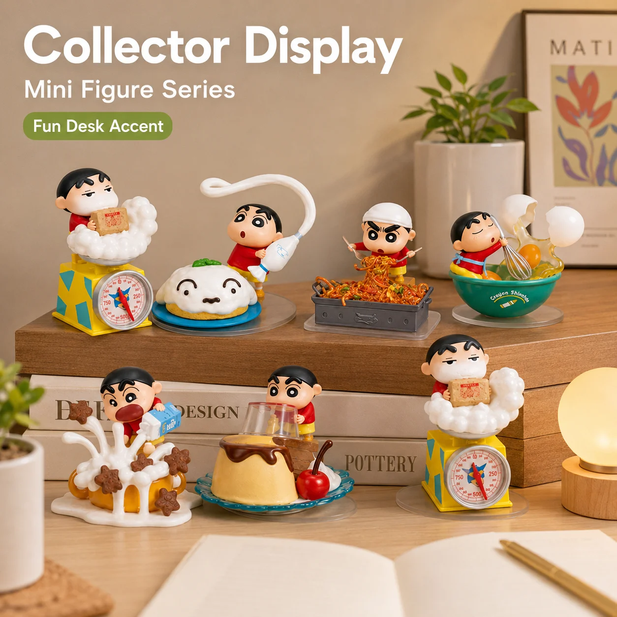 Crayon Shinchan Cooking Helper Series Mini Figure Blind Box - Simpatico Giocattolo da Collezione a Tema Cucina, Decorazione da Scrivania, Regalo - immagine 4