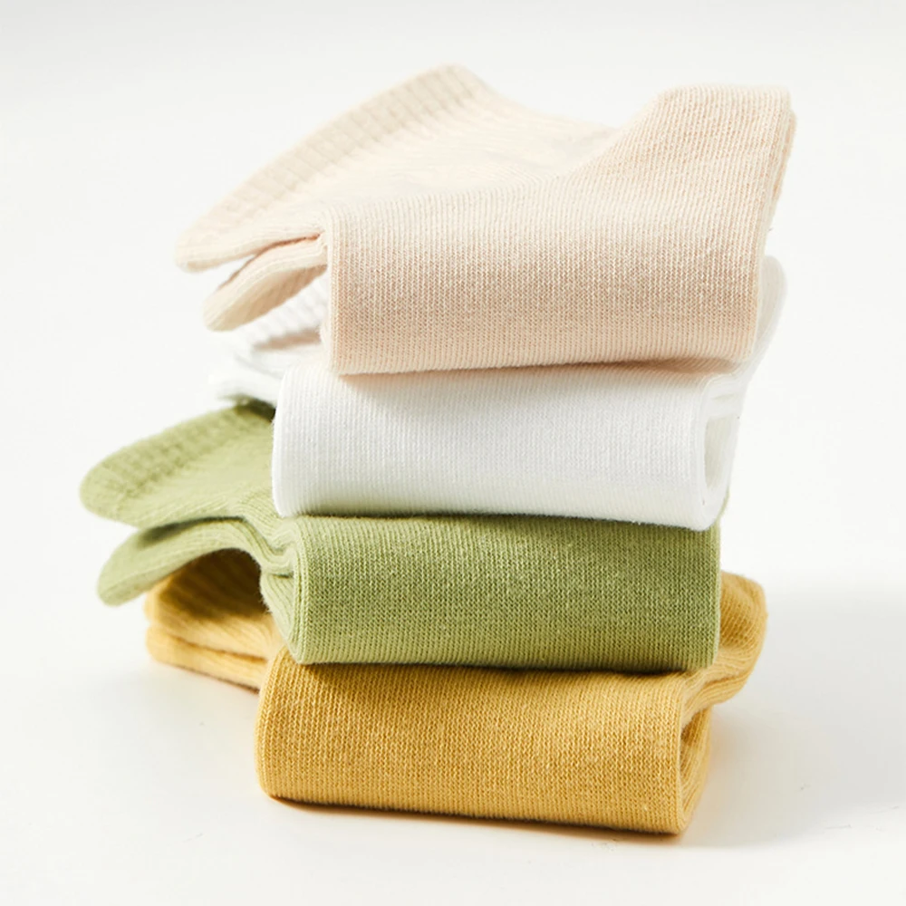 Description Picture 2 of item3 Pairs Women 100% Cotton Socks Spring Summer Casual Short Socks Deodorization Comfortable Solid Color Sports Socks Fast Send