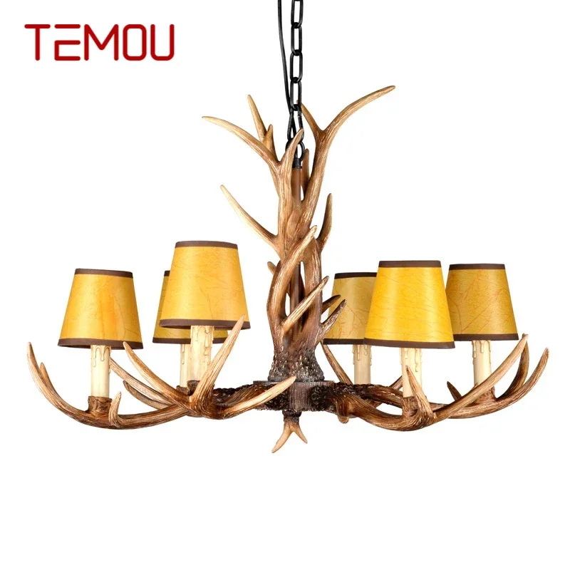 

TEMOU Nordic Antler Pendent Lamp American Retro Living Room Dining Room Villa Coffee Shop Clothing Store Decoration Chandelier