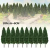 20Pcs 6cm Plastic Tower Shaped Trees Model Train Railway Railroad Scenery Landscape For Doll House Decor Pine Trees 5