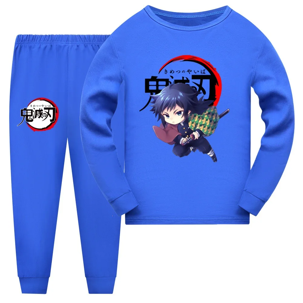 Baby Girls Tracksuit Demon Slayer Kid Pajama Set Polyester Child