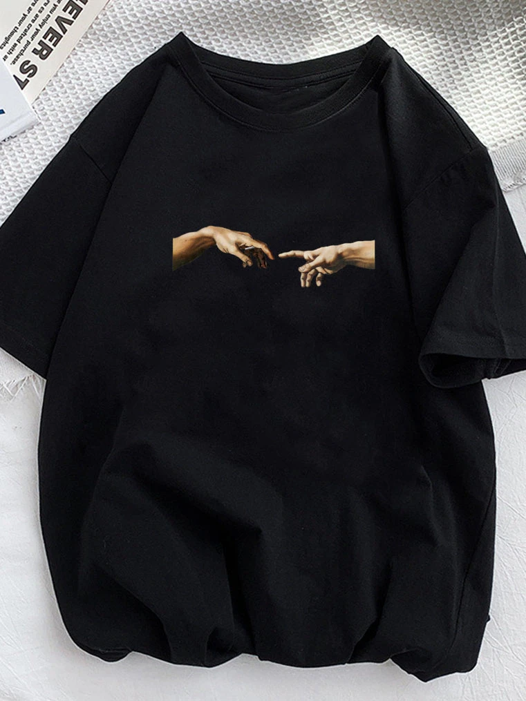 

Aesthetic Print T-Shirt, Girl's Casual Funny T Shirt, Lady Harajuku Top Tee, Hipster Women Clothing Kawaii Clothes