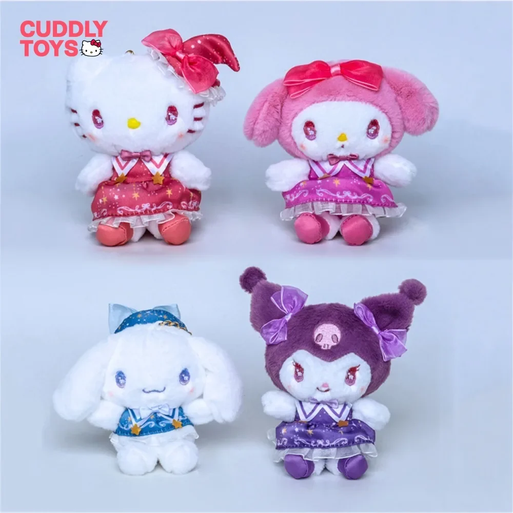 Sanrio Plush Pendant Cartoon Sanrio Kuromi Melody Magical Girl Series Kawaii Hello Kitty Plush Keychain Pendant for Girls Gifts